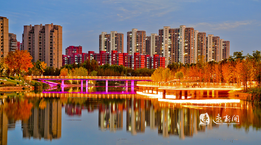 图说|被惊艳到了!宿迁虞姬公园的夜景这么美