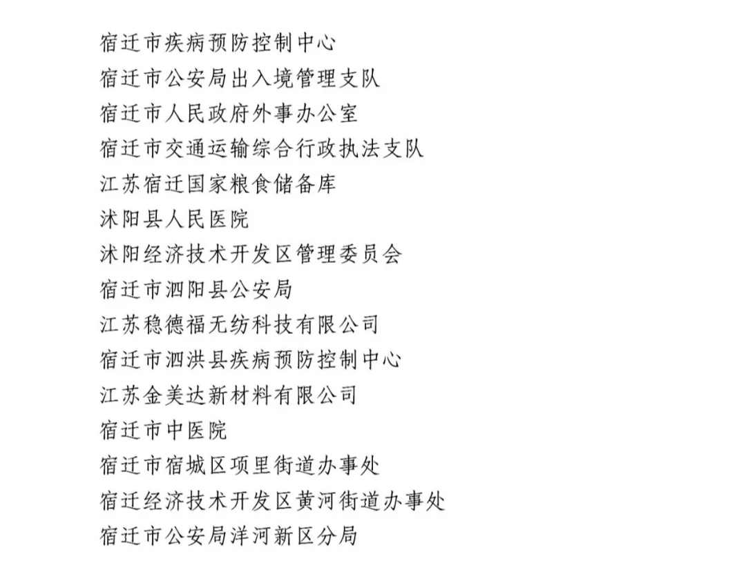 推荐■公示！宿迁市抗击新冠肺炎疫情省级表彰先进集体和先进个人推荐对象名单